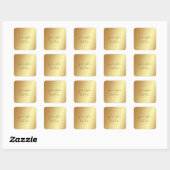 Glamoureuze Faux Gold Uw aangepaste tekst hier Vierkante Sticker (Vel)