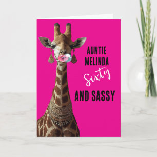 Glamoureuze Giraffe Sassy 60e Verjaardagskaart Kaart