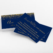 Glamoureuze Glitter Confetti Navy Blue Visitekaartje