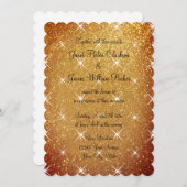 Glamoureuze glitter gouden glitter bruiloft uitnod kaart (Voorkant / Achterkant)