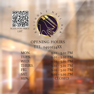 Glamoureuze Gold & Black Nail Salon Raamsticker