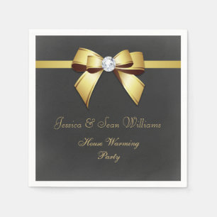 Glamoureuze Gold Bow & Ribbon House Warming Servet
