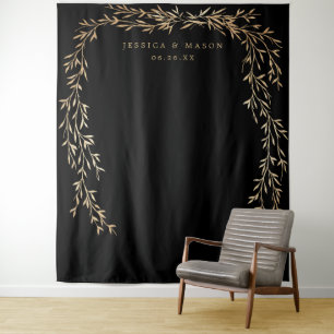 Glamoureuze gouden bruiloft achtergrond wandkleed