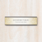 Glamoureuze gouden glitter Elegante moderne Sjablo Deurbordje (Voorkant)