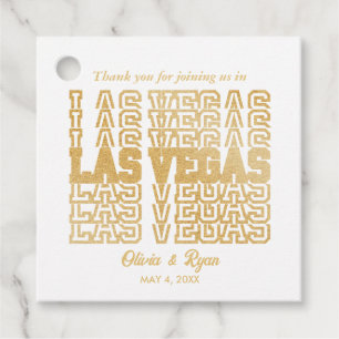 Glamoureuze gouden glitter Las Vegas bruiloft guns Bedankjes Labels