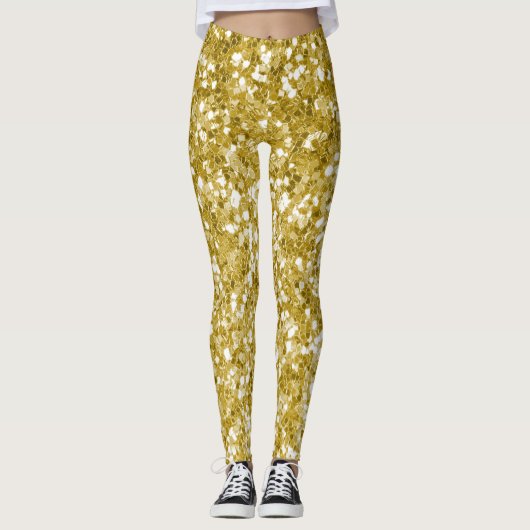 Glamoureuze gouden glitter leggings (Voorkant)