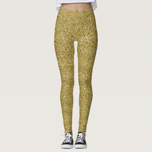 Glamoureuze gouden glitter leggings (Voorkant)