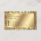 Glamoureuze Gouden Glitter Luxe Script Monogram Visitekaartje (Achterkant)