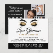 Glamoureuze Gouden Oog Wimper Wenkbrauw Bar 4-Foto Briefkaart (Voorkant / Achterkant)