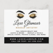 Glamoureuze Gouden Oog Wimper Wenkbrauw Bar 4-Foto Briefkaart (Voorkant)
