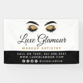 Glamoureuze gouden oogwimpers Brows Beauty Bar Sig Spandoek (Horizontaal)