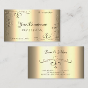 Glamoureuze gouden Ornamenten hoeken Elegant Visitekaartje