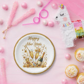 Glamoureuze Gouden Sparkle New Years Eve Papieren Bordje (Feest)