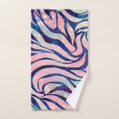 Glamoureuze Holografische Glitter Blauwe Zebra Str Bad Handdoek (Handdoek)
