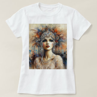 Glamoureuze jaren 1920 Flapper Girl Portret No.100 T-shirt
