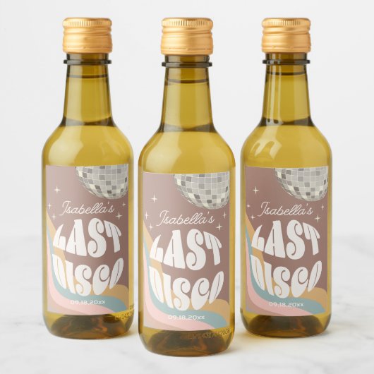 Glamoureuze laatste disco Retro 70s Groovy Bachelo Wijn Etiket (Flessen)