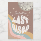 Glamoureuze laatste disco Retro 70s Groovy Bachelo Wijn Etiket (Enkel label)