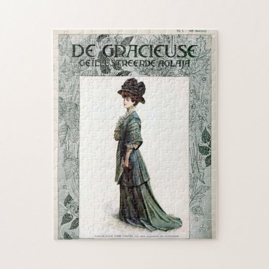  Glamoureuze Lady Mode Illustratie Legpuzzel (Verticaal)