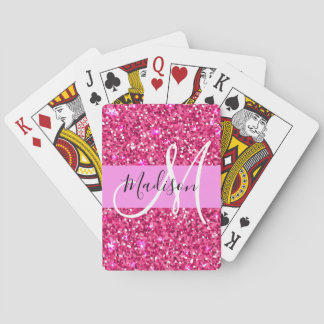 Glamoureuze Meisjesachtige Heet Roze Glitters Glan Pokerkaarten