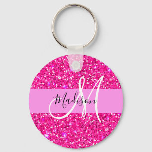 Glamoureuze Meisjesachtige Heet Roze Glitters Schi Sleutelhanger