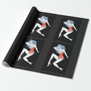 Glamoureuze model die Thunder_Cove poseert Cadeaupapier