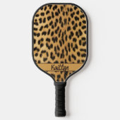 Glamoureuze naam van Leopard Print Script Pickleball Paddle (Voorkant)
