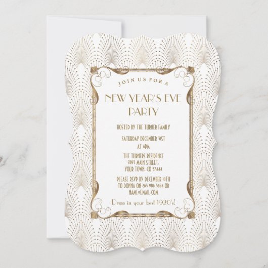 Glamoureuze Old Hollywood Great Gatsby Nieuwjaarsf Kaart (Voorkant)