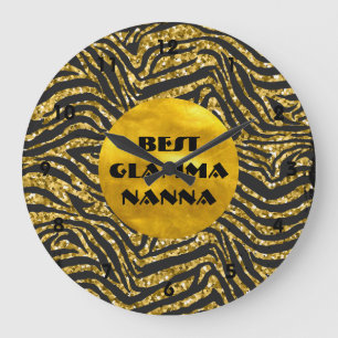 Glamoureuze oma goud zwart dierenprint Glam-ma Grote Klok