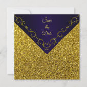 Glamoureuze Paarse en gouden Save The Date (Voorkant)