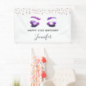 Glamoureuze Paarse ogen en Waterverf van Brows Spandoek (Insitu)