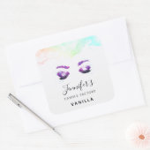 Glamoureuze Paarse ogen en Waterverf van Brows Vierkante Sticker (Envelop)