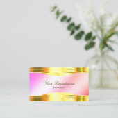 Glamoureuze pastel roze gouden randen Sophisticate Visitekaartje (Staand voorkant)