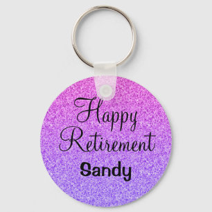 Glamoureuze Pensioen Ombre Paarse Glitters Glans Sleutelhanger