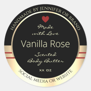 Glamoureuze Product Verpakkingsetiketten Zwart en  Ronde Sticker