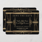 Glamoureuze Roaring 20's Geweldige Save The Date (Voorkant / Achterkant)