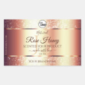 Glamoureuze Roos Gold Product Labels Logo Initiale (Voorkant)
