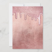 Glamoureuze Roos Gold Thick Glitter Drips Sweet 16 Kaart (Achterkant)