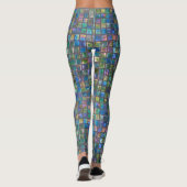 Glamoureuze Shiny Aqua Tiles Leggings (Achterkant)