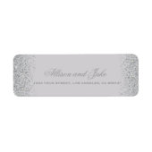 Glamoureuze Silver Glitter Adresetiketten Etiket (Voorkant)