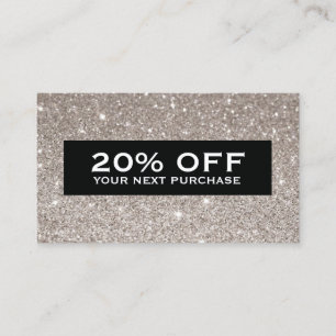 Glamoureuze Silver Glitter Modern Beauty Coupon Ka