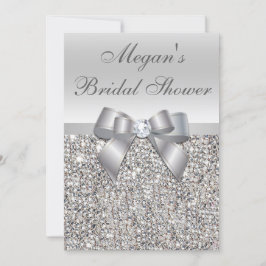 Glamoureuze Silver Sequins Bow-Vrijgezellenfeest Kaart