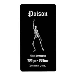 Glamoureuze skeletten Poison Wine Label