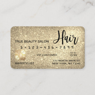 Glamoureuze Sparkly Gold Glitter Credit Kaart Hair Visitekaartje