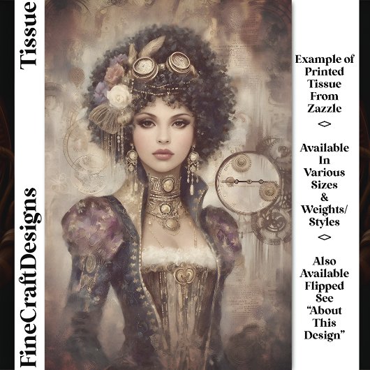 Glamoureuze Steampunk Woman DM2RF Decoupage Tissuepapier