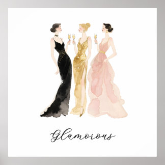 Glamoureuze stijlvolle dames avondjurk toast TMF25 Poster