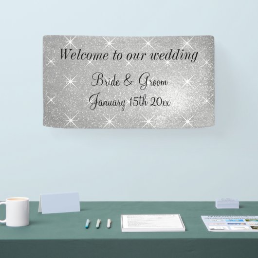 Glamoureuze top bruiloft welkom banner teken (Beurs)