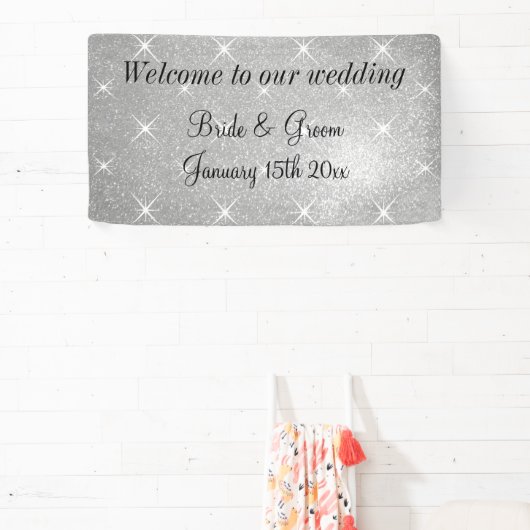 Glamoureuze top bruiloft welkom banner teken (Insitu)