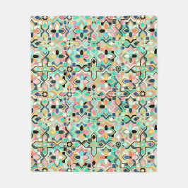 Glamoureuze vergulde Marokkaanse Tegel Fleece Deken