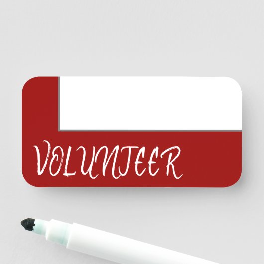 Glamoureuze "VRIJWILLIGER" Naam Tag (In situ)