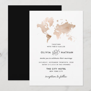 Glamoureuze Wereldkaart Elegant Travel Theme Wed Kaart